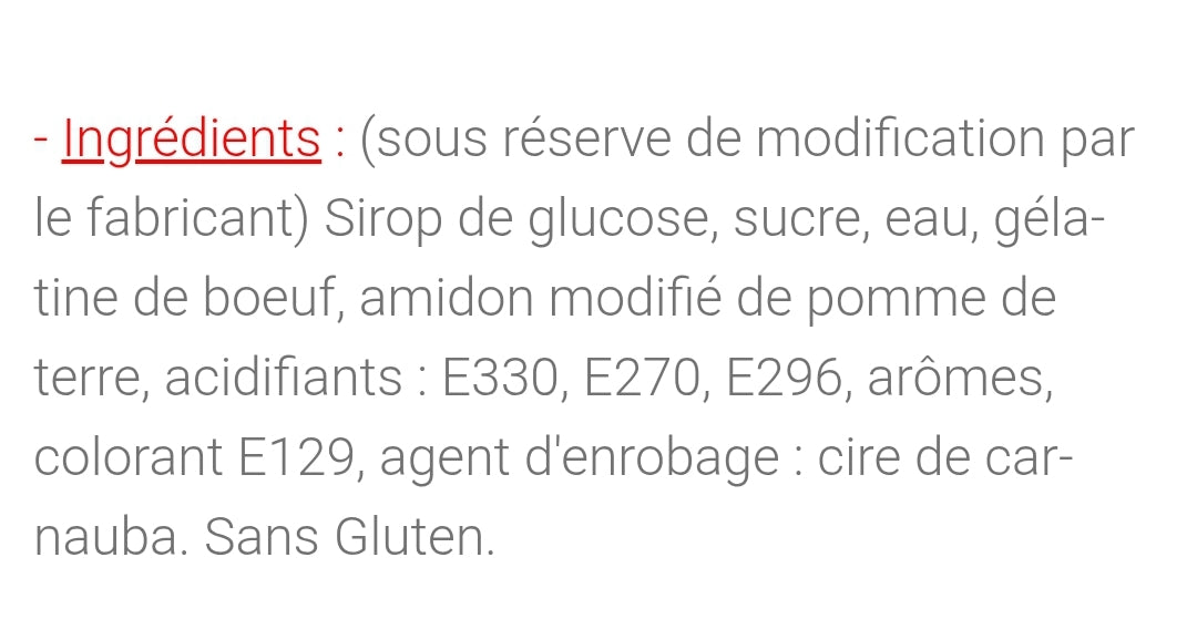 Anneaux fraise sucré (100g)