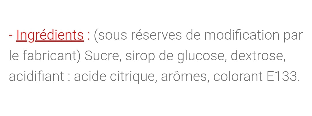 Sucettes pieds acidulé fruits des bois