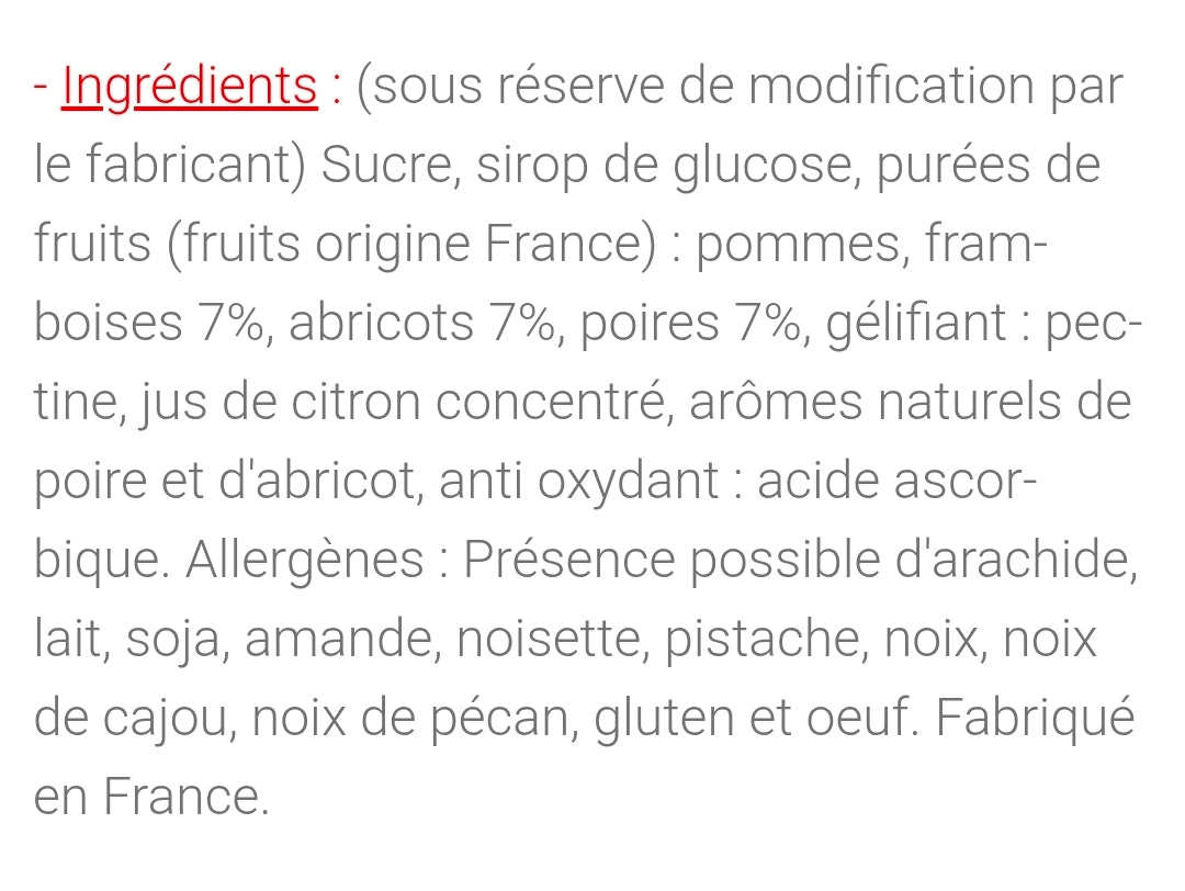Pâte de fruits (×10)