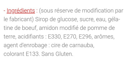 Langues bleu framboise sucré (100g)